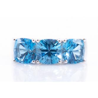 4.57ct Blue Topaz & Diamond Ring