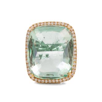 27.70ct Quartz, Tsvorite & Diamond Ring