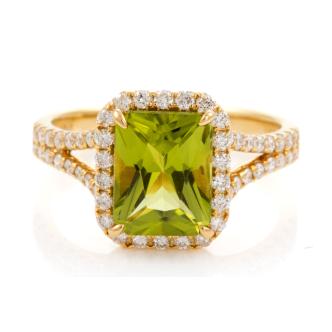 2.31ct Peridot and Diamond Ring