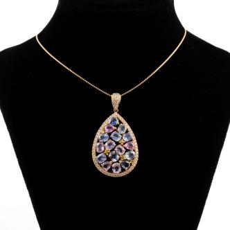 6.84ct Sapphire and Diamond Pendant