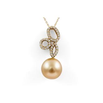 11.1mm Pearl and Diamond Pendant