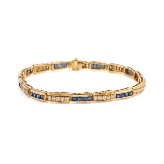 3.45ct Sapphire and Diamond Bracelet
