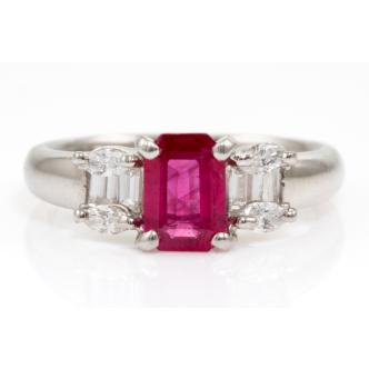 0.83ct Ruby and Diamond Ring