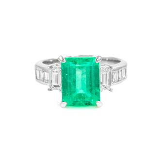 4.17ct Colombian Emerald & Diamond Ring