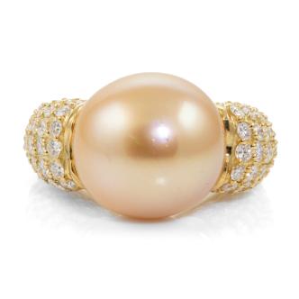 15.3mm South Sea Pearl & Diamond Ring