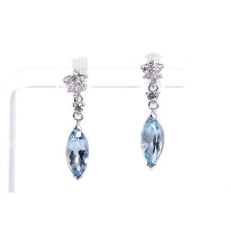 1.84ct Aquamarine and Diamond Earrings
