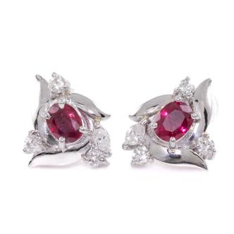 1.28ct Ruby and Diamond Earrings
