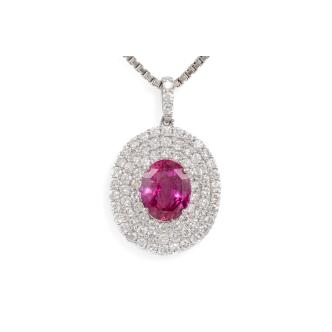 3.71ct Ruby and Diamond Pendant with GIA