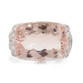 12.31ct Morganite & Diamond Ring