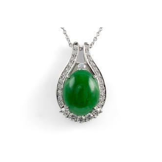 4.92ct Jadeite & Diamond Pendant