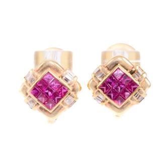 1.06ct Ruby and Diamond Earrings