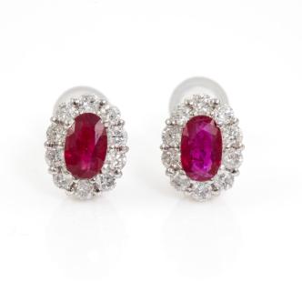 0.61ct Ruby and Diamond Earrings