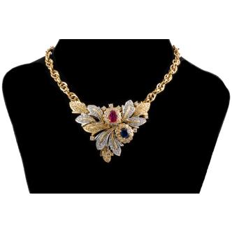 Ruby, Sapphire and Diamond Necklace