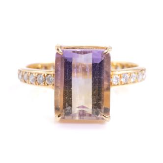 2.60ct Ametrine and Diamond Ring