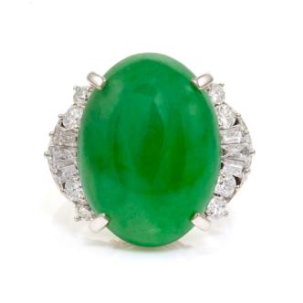 16.07ct Jadeite Jade & Diamond Ring
