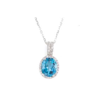 3.43ct Topaz and Diamond Pendant
