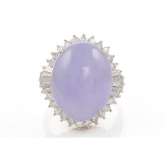 15.77ct Lavender Jade and Dimaond Ring
