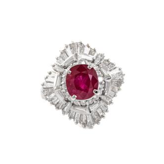 1.35ct Ruby and Diamond Ring GIA