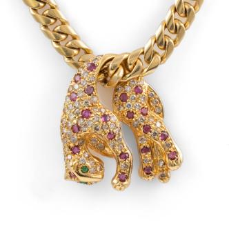 Emerald, Ruby and Diamond Pendant