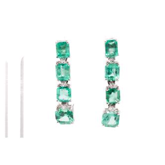 4.66ct Emerald and Diamond Earrings
