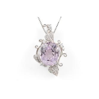 7.58ct Kunzite and Diamond Pendant