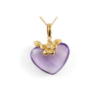 Amethyst Heart Shaped Pendant