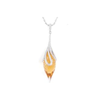 Citrine and Diamond Pendant
