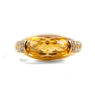 4.00ct Citrine and Diamond Ring