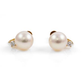 Akoya Pearl and Diamond Earrings