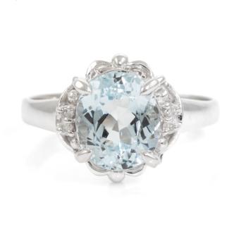 2.78ct Aquamarine and Diamond Ring
