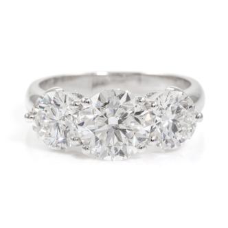 4.02ct Diamond Trilogy Ring GIA