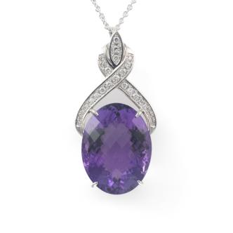 34.43ct Amethyst and Diamond Pendant