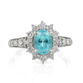 1.07ct Paraiba Tourmaline & Diamond Ring