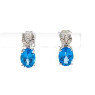 3.00ct Topaz and Diamond Earrings
