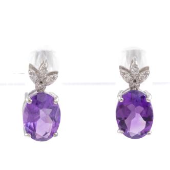 2.20ct Amethyst and Diamond Earrings