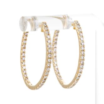 1.02ct Diamond Hoop Earrings