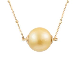 13.5mm Golden South Sea Pearl Necklace