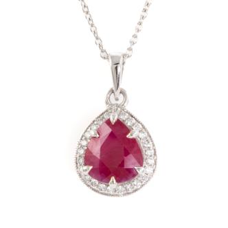 3.03ct Burmese Ruby and Diamond Pendant
