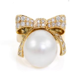 15.3mm South Sea Pearl & Diamond Ring