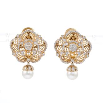 Pearl and Diamond Earrings