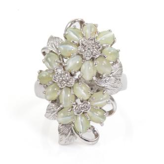 Chrysoberyl Cats Eye & Diamond Ring