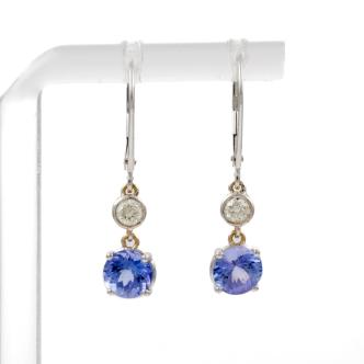 2.56ct Tanzanite and Diamond Earrings
