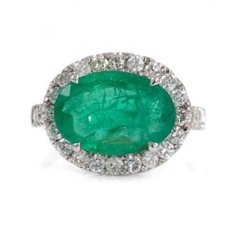3.44ct Emerald and Diamond Ring