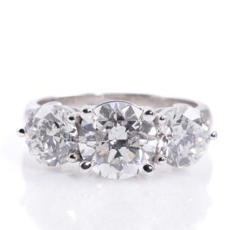 4.00ct Diamond Trilogy Ring GIA