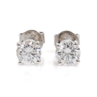1.00ct Diamond Studs Earrings GIA D IF