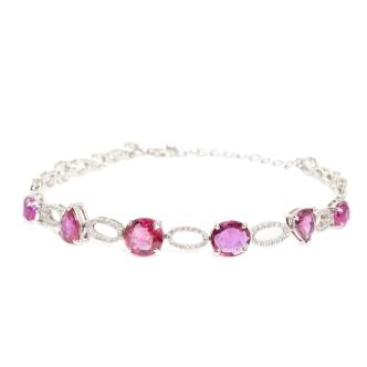 8.00ct Ruby & Diamond Platinum Bracelet