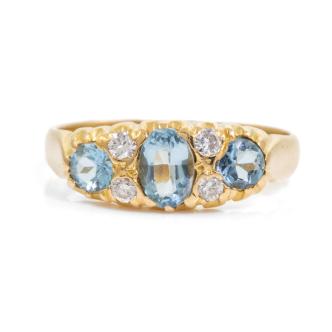 Aquamarine and Diamond Ring