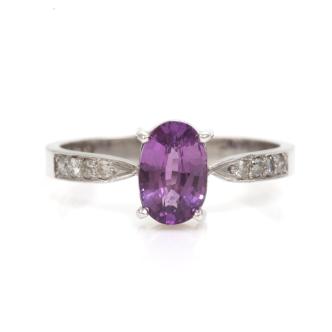 0.91ct Unheated Sapphire & Diamond Ring