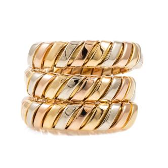 Bvlgari Tubogas Spiral Tri-Colour Ring