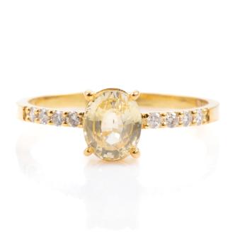 Unheated Sapphire and Diamond Ring